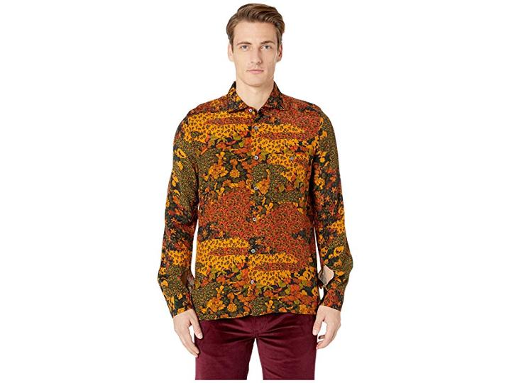 Missoni Printed Button Down (mustard) Men's Clothing