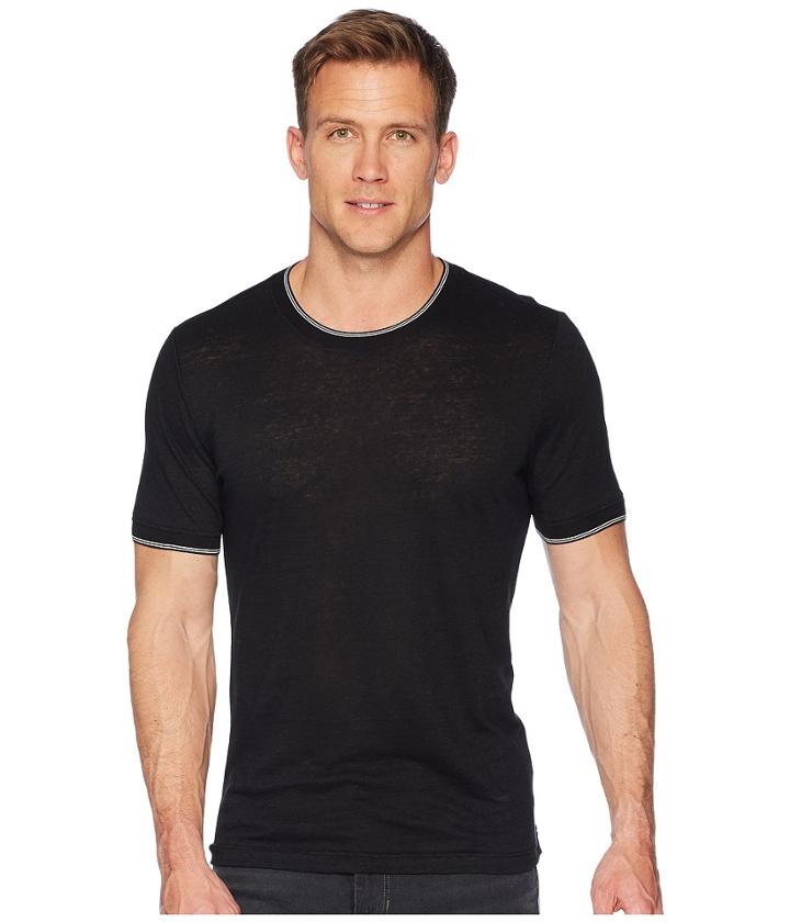 Vince Sweater Rib Short Sleeve (black) Men's Sweater