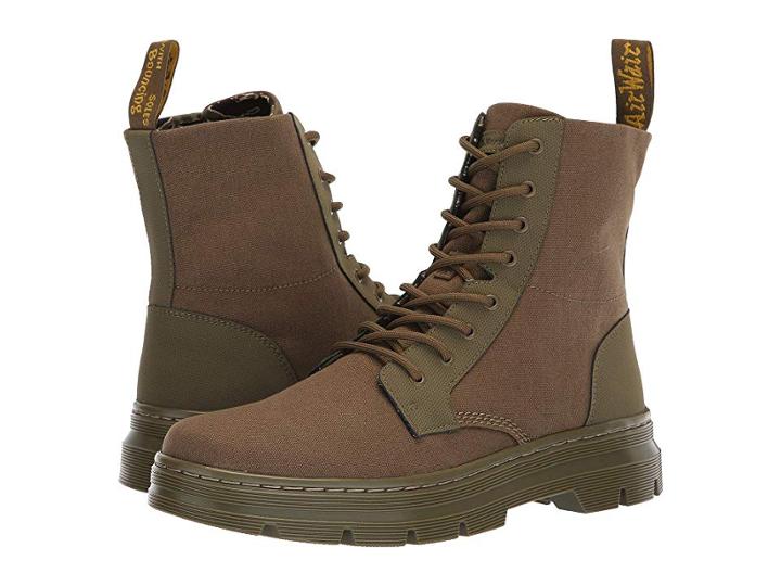 Dr. Martens Combs Ii Tract (dms Olive Broder/dms Olive 10oz Canvas) Boots
