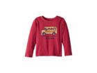 Life Is Good Kids School Bus Friends Crusher T-shirt Long Sleeve (toddler) (wild Cherry) Kid's T Shirt