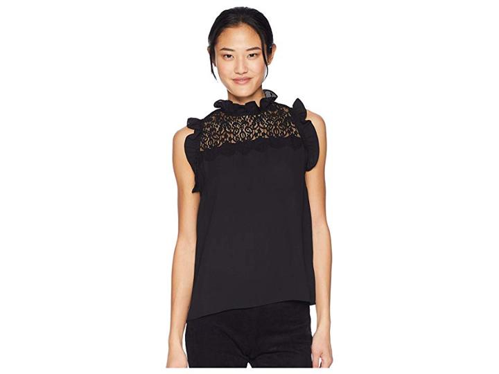 Bb Dakota Bad Romance Ruffle Top (black) Women's Clothing