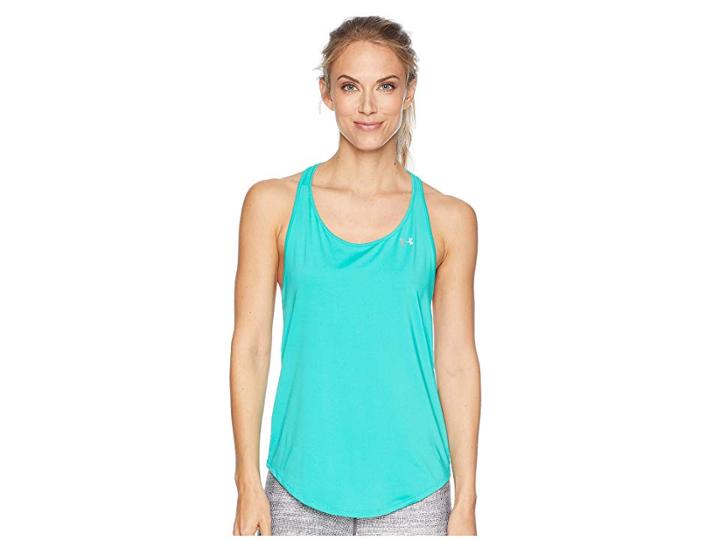 Under Armour Heatgear(r) Armour Mesh Back Tank Top (green Malachite/metallic Silver) Women's Sleeveless
