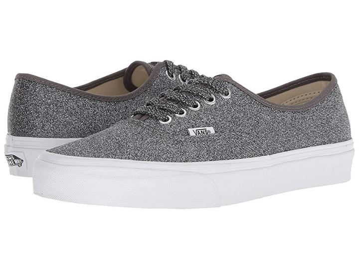 Vans Authentictm ((lurex Glitter) Black/true White) Skate Shoes