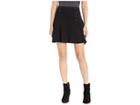 Juicy Couture Knit Button Front Flirty Ponte Skirt (pitch Black) Women's Skirt