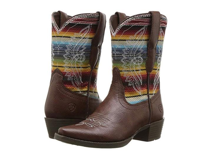 Ariat Kids Stella (toddler/little Kid/big Kid) (bright Brown/old Serape Print) Cowboy Boots