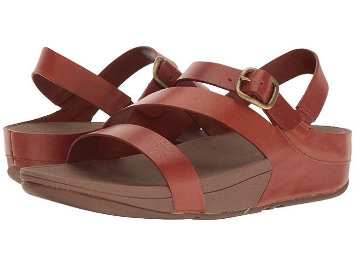 Fitflop The Skinny Z-cross Sandal (dark Tan) Women's Sandals