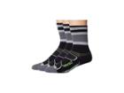 Feetures Elite Light Cushion Mini Crew 3-pair Pack (black/reflector Multi Stripe) Crew Cut Socks Shoes