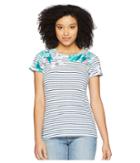 Joules Nessa Printed Jersey T-shirt (palm Stripe) Women's T Shirt