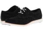 Cole Haan Lunargrand Wing Tip (black Suede/optic White) Women's Lace Up Wing Tip Shoes