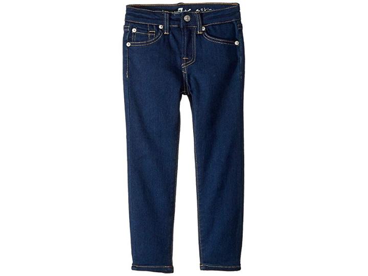 7 For All Mankind Kids Skinny Jeans In Rinsed Indigo (little Kids) (rinsed Indigo) Girl's Jeans
