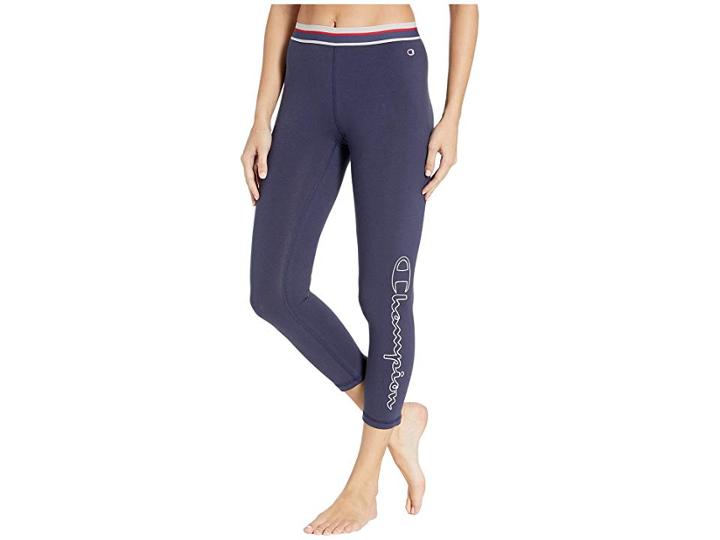 Champion Authentic Capris W/ Graphic (imperial Indigo) Women's Casual Pants