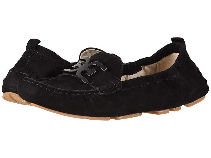 Sam Edelman Farrell (black Kid Suede Leather) Women's Moccasin Shoes