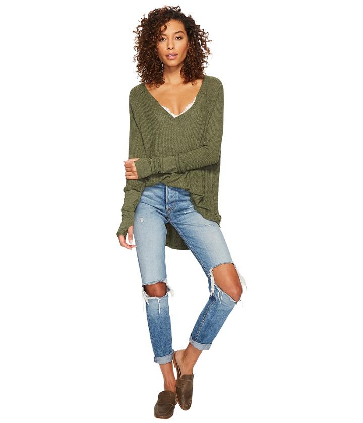 Free People Laguna Thermal (moss) Women's Clothing