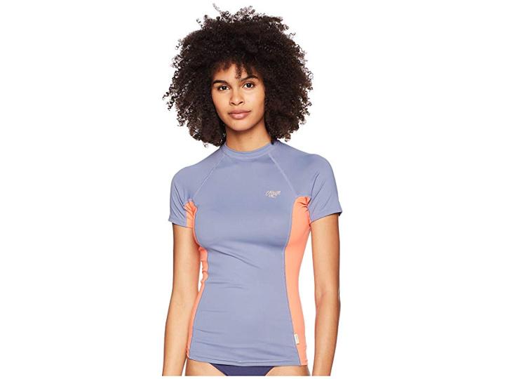 O'neill Premium Short Sleeve Rashguard (mist/coral Punch/mist) Women's Swimwear