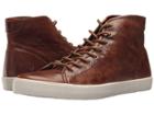 Frye Brett Perf Logo High (cognac Washed Antique Pull Up) Men's Lace Up Casual Shoes