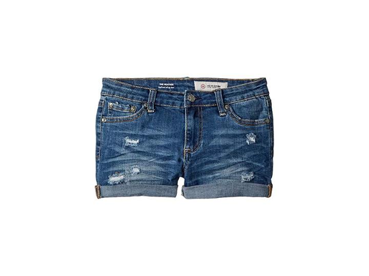 Ag Adriano Goldschmied Kids The Heather Roll Cuff Shorts In Sanded Wash (big Kids) (sanded Wash) Girl's Shorts