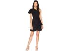 1.state One Shoulder Ruffled Edge Wrap Dress (rich Black) Women's Dress