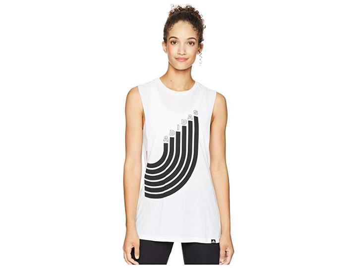 Adidas Track Muscle Tank Top (white) Women's Sleeveless