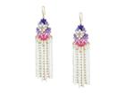 Steve Madden Statement Casted Stone Beaded Fringe Dangle Earrings (multi) Earring