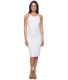Michael Michael Kors Rib Circle Trim Dress (white) Women's Dress