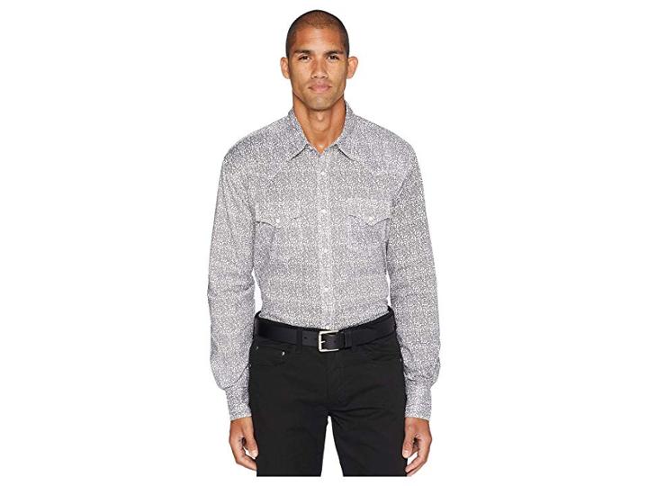 Wrangler 20x Competition Advance Comfort Snap Print (black/white) Men's Clothing