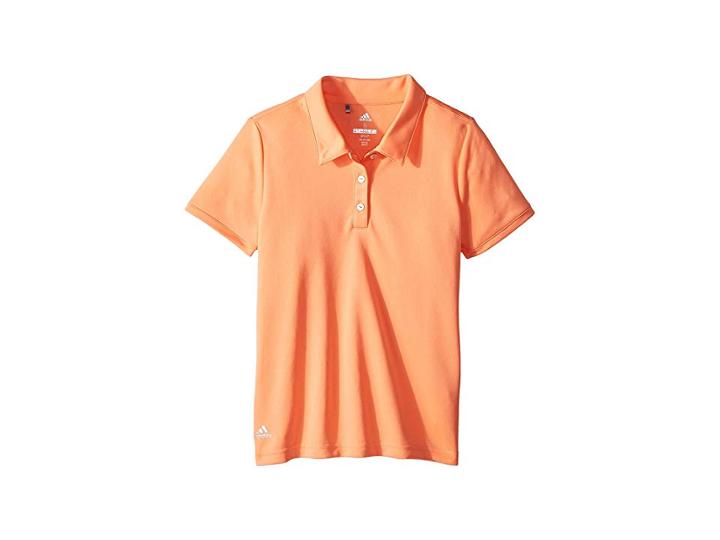 Adidas Golf Kids Performance Short Sleeve Polo (big Kids) (chalk Coral) Girl's Clothing