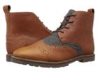 Toms Brogue Boot (brown Leather/grey Wool) Men's Lace-up Boots