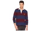 Chaps Cotton Rugby Polo (rich Ruby Multi) Men's Clothing