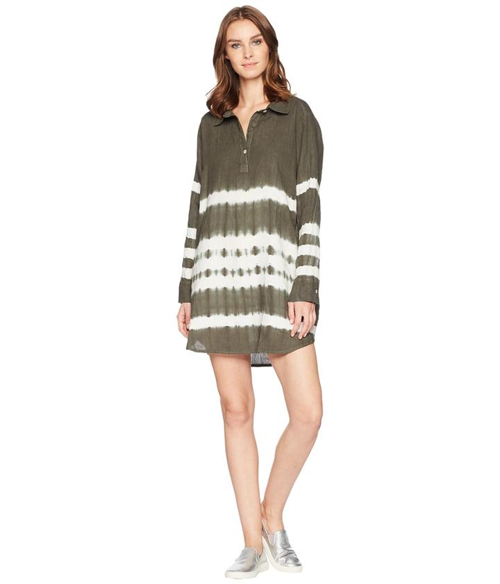 Allen Allen 3/4 Sleeve Tie-dye Dress (cilantro) Women's Dress