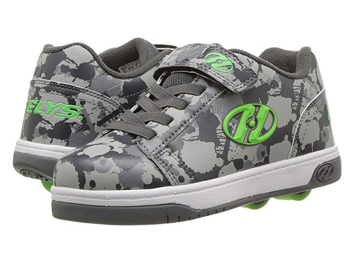 Heelys Dual Up X2 (little Kid/big Kid) (charcoal/grey/bright Green Splatter) Boys Shoes