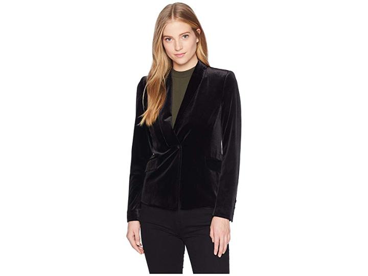 1.state Velvet Blazer (rich Black) Women's Jacket