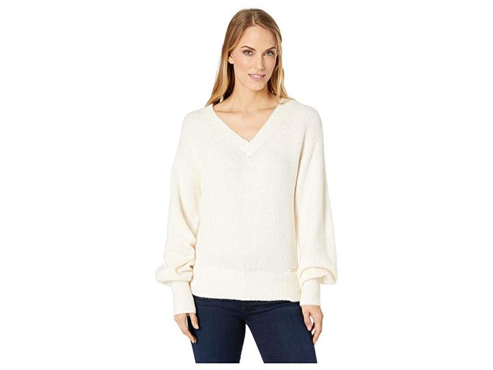 Michael Michael Kors V-neck Big Sleeve Sweater (bone) Women's Sweater