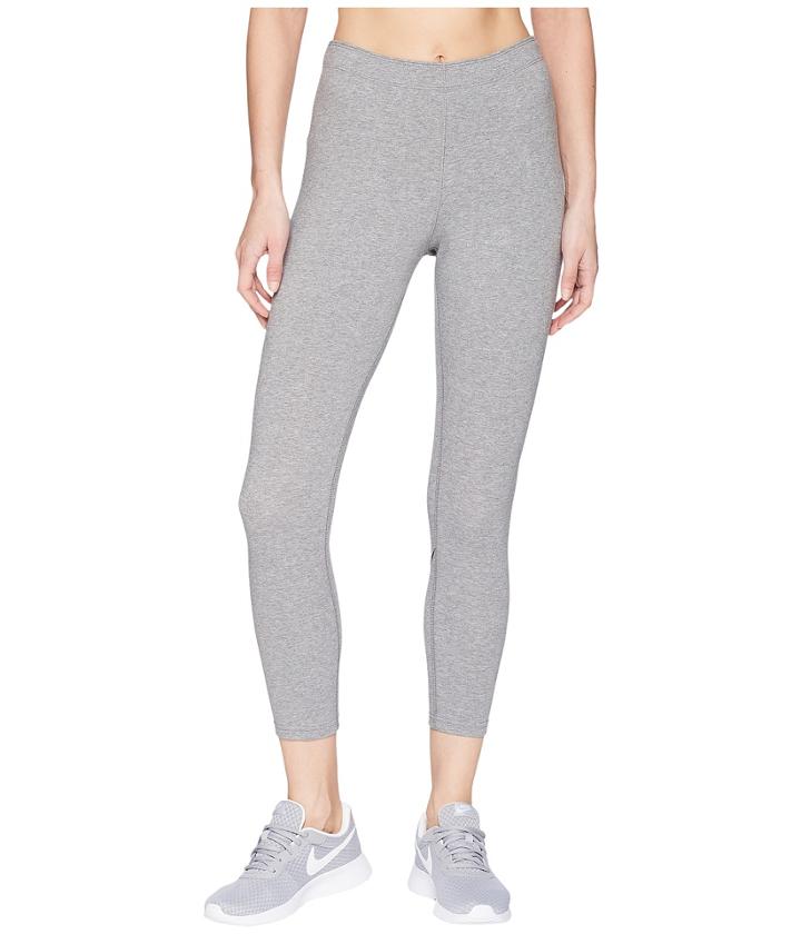 Nike Sportswear Leg-a-see Logo Crop (carbon Heather/black) Women's Casual Pants