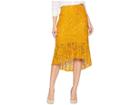 Eci Lace Pencil Skirt With Ruffle (mustard) Women's Skirt