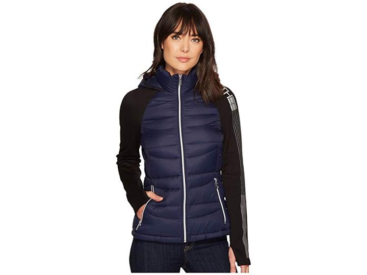 Tommy Hilfiger Mix Media Zip Front (navy) Women's Coat