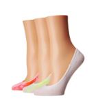 Hue Tie Dyed Hidden Liner 3-pair Pack (neon Red Pack) Women's No Show Socks Shoes