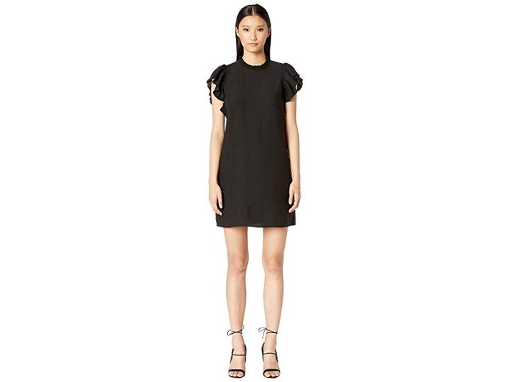 Kate Spade New York Dashing Beauty Ruffle Crepe Dress (black) Women's Dress