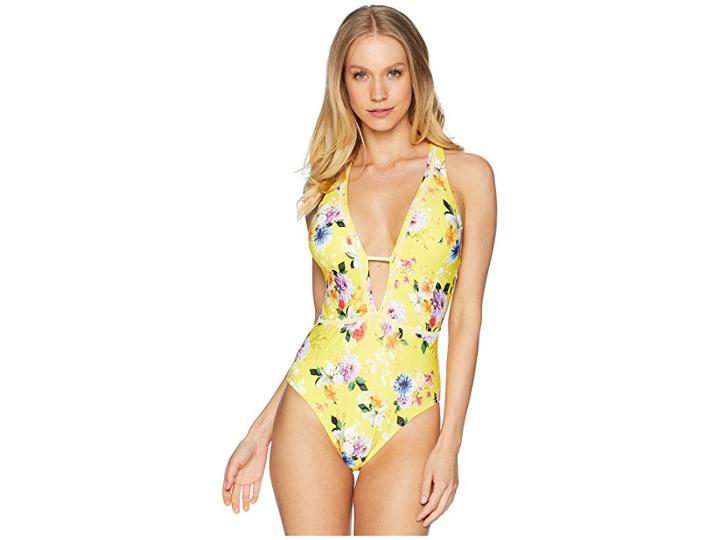 Nanette Lepore Monaco Bouquet Goddess One-piece (lemon) Women's Swimsuits One Piece