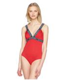 Emporio Armani Iconic Logoband Bodysuit (red) Women's Jumpsuit & Rompers One Piece