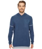 Asics Lightweight Fleece Hoodie (insignia Blue Heather) Men's Sweatshirt