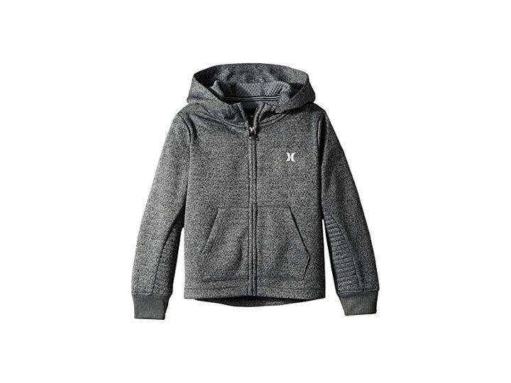 Hurley Kids One And Only Therma Fit Zip Hoodie (little Kids) (black Heather) Boy's Sweatshirt