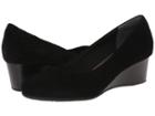 Rockport Total Motion 45mm Wedge (black Kid Suede) Women's Shoes