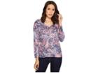 Nally & Millie Paisley V-neck Top (multi) Women's Clothing