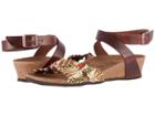 Birkenstock Lola (flower Frill Brown Textile/leather) Women's Sandals