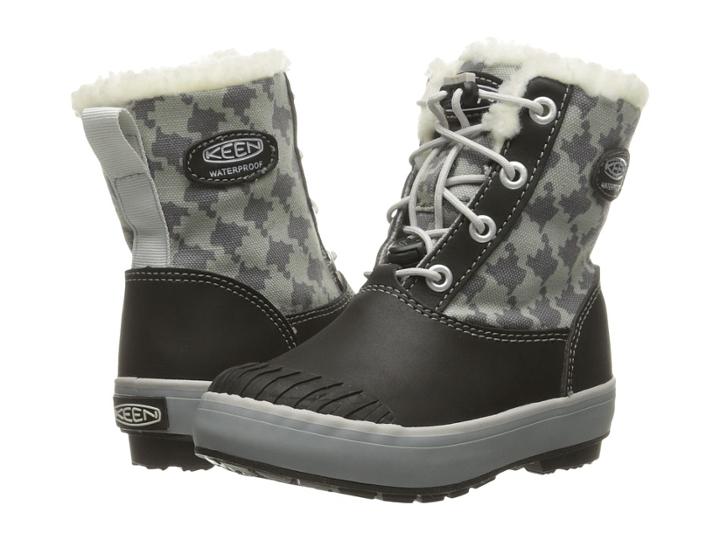 Keen Kids Elsa Boot Wp (toddler/little Kid) (black/houndstooth) Kids Shoes