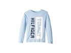 Tommy Hilfiger Kids Matt Long Sleeve Crew Neck Shirt (big Kids) (chambray Blue) Boy's Clothing