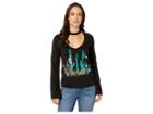 Rock And Roll Cowgirl Long Sleeve T-shirt 48t8301 (black) Women's T Shirt