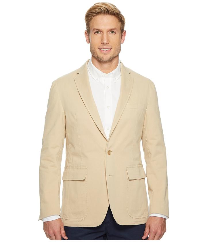 Polo Ralph Lauren Garment Dyed Cotton Stretch Sportcoat (khaki) Men's Coat