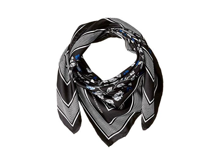 Lauren Ralph Lauren Sonia Silk Twill Scarf (black) Scarves