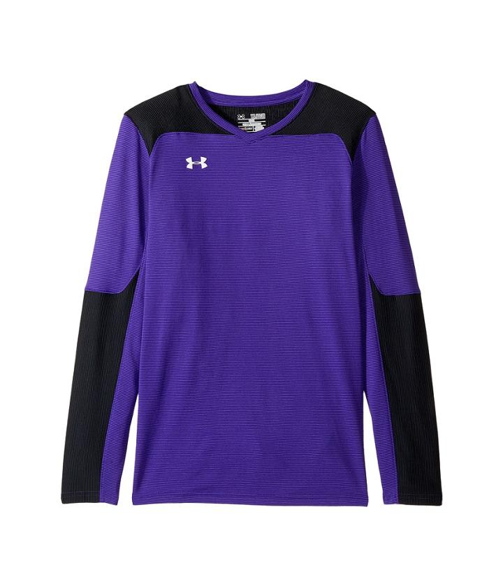 Under Armour Kids Threadborne Wall Goal Keeping Jersey (big Kids) (purple Zest) Boy's Clothing